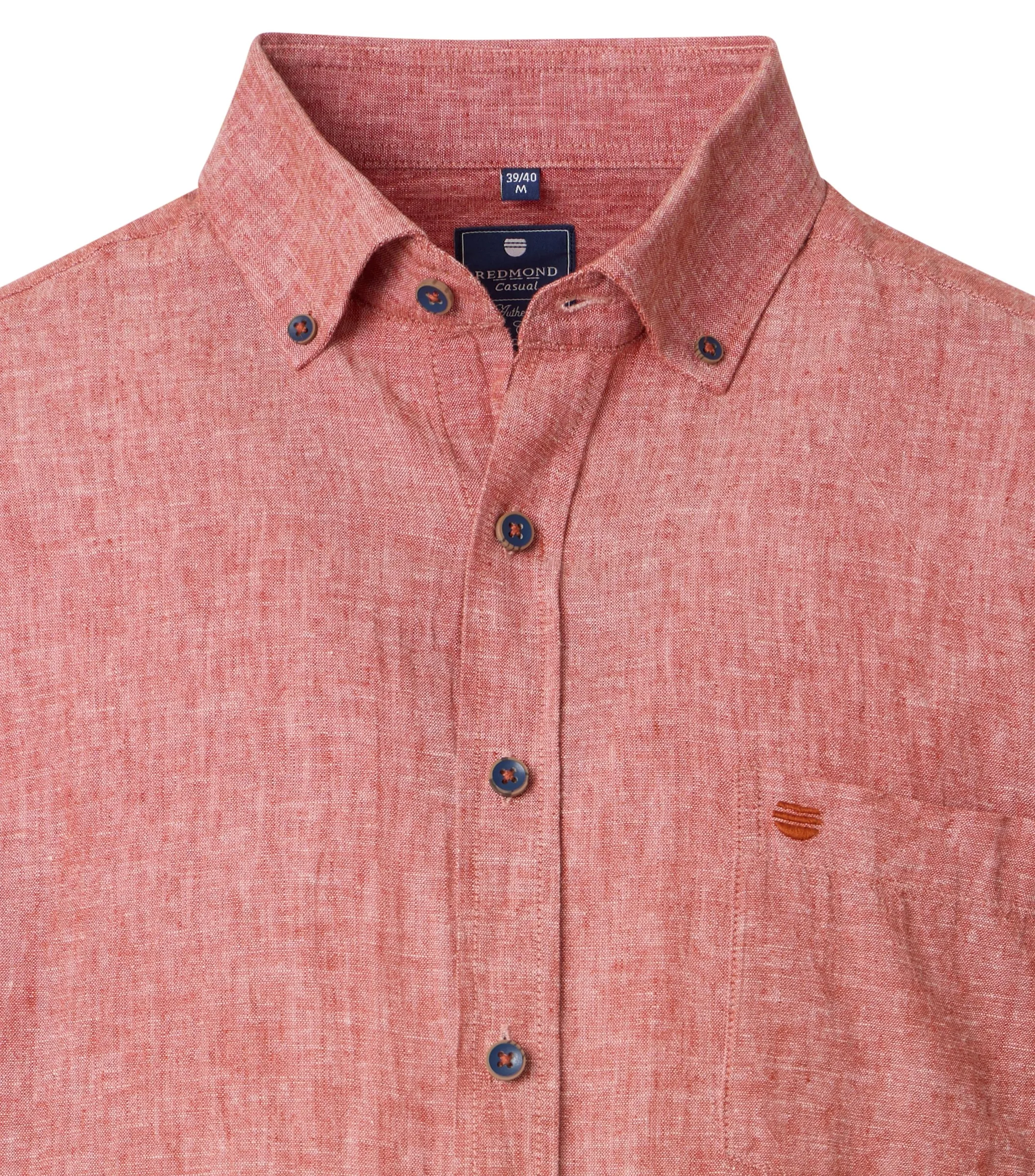 REDMOND Leinenhemd in Orange - 55 % Leinen, 45 % Baumwolle - Ansicht 3