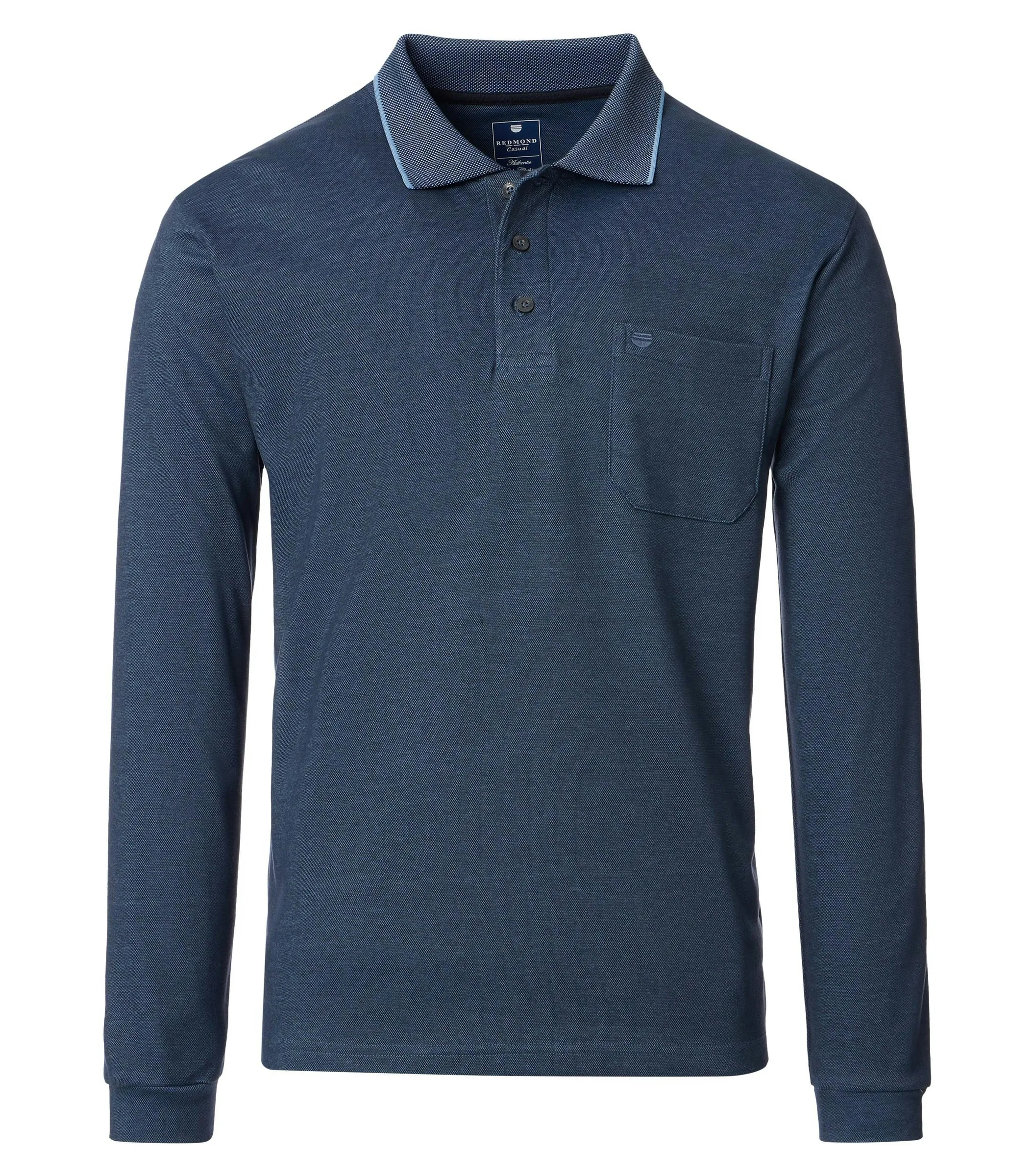 REDMOND Polo-Shirt Langarm in Blau - 60 % Baumwolle, 40 % Polyester - Ansicht 1