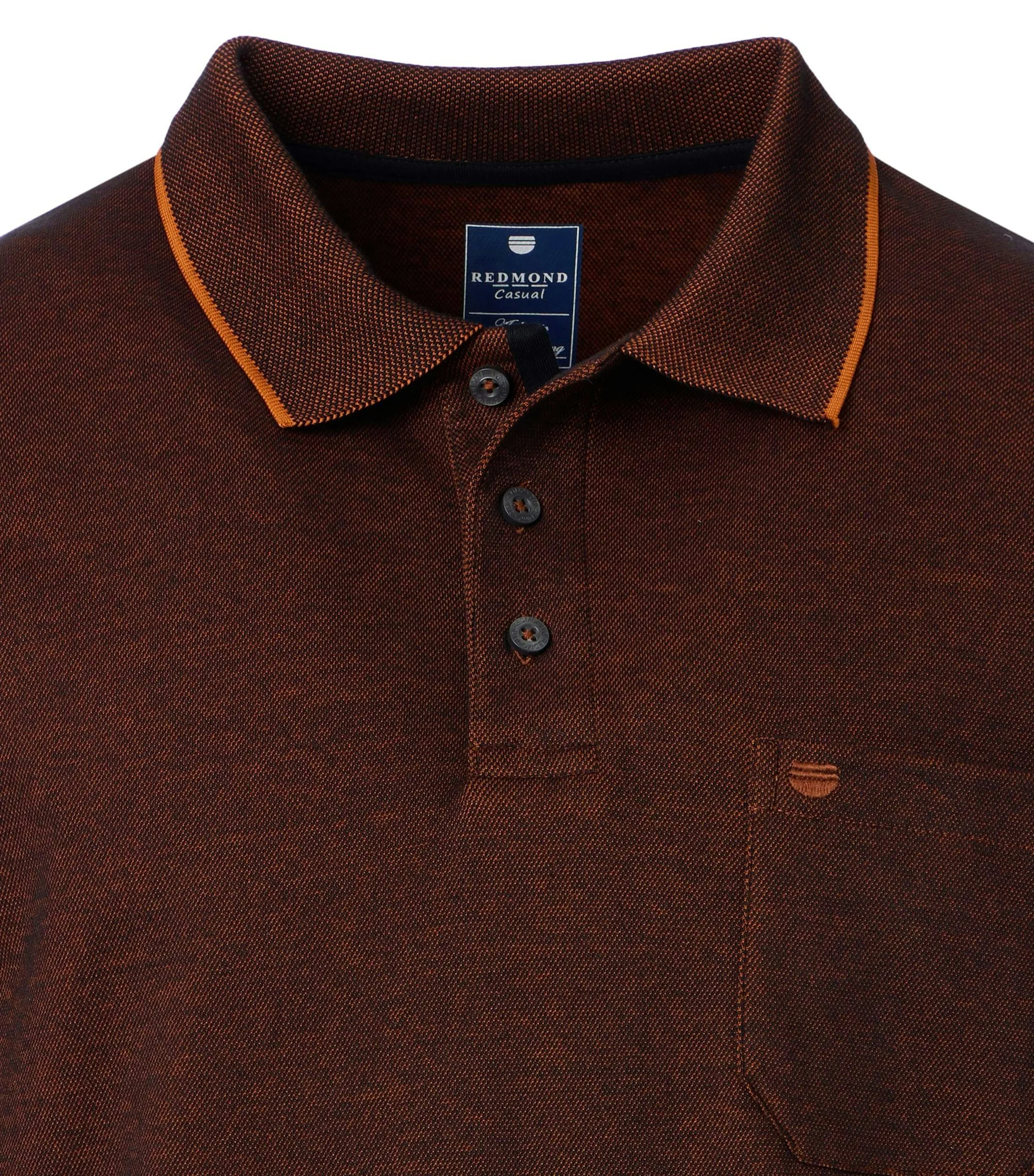 REDMOND Polo-Shirt Langarm in Terra - 60 % Baumwolle, 40 % Polyester - Ansicht 3