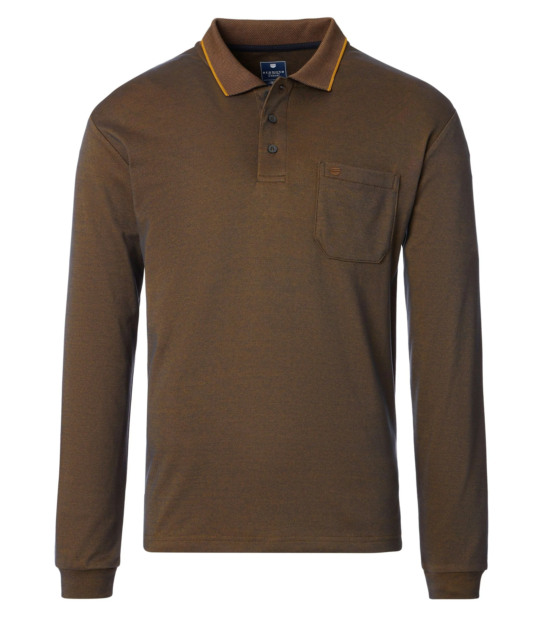 REDMOND Polo-Shirt Langarm in Gelb messing - 60 % Baumwolle, 40 % Polyester - Ansicht 1