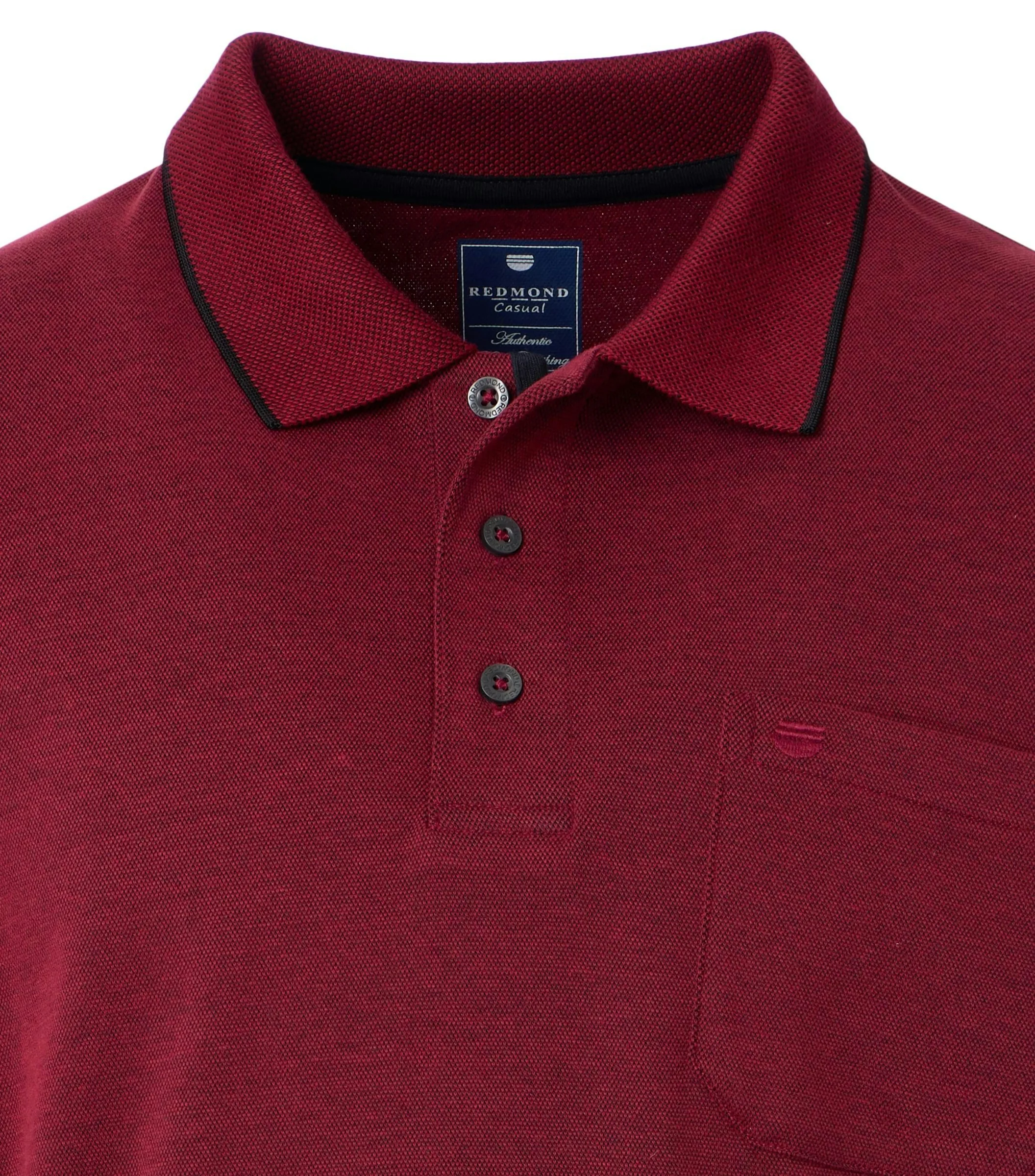 REDMOND Polo-Shirt Langarm in Rot - 60 % Baumwolle, 40 % Polyester - Ansicht 3