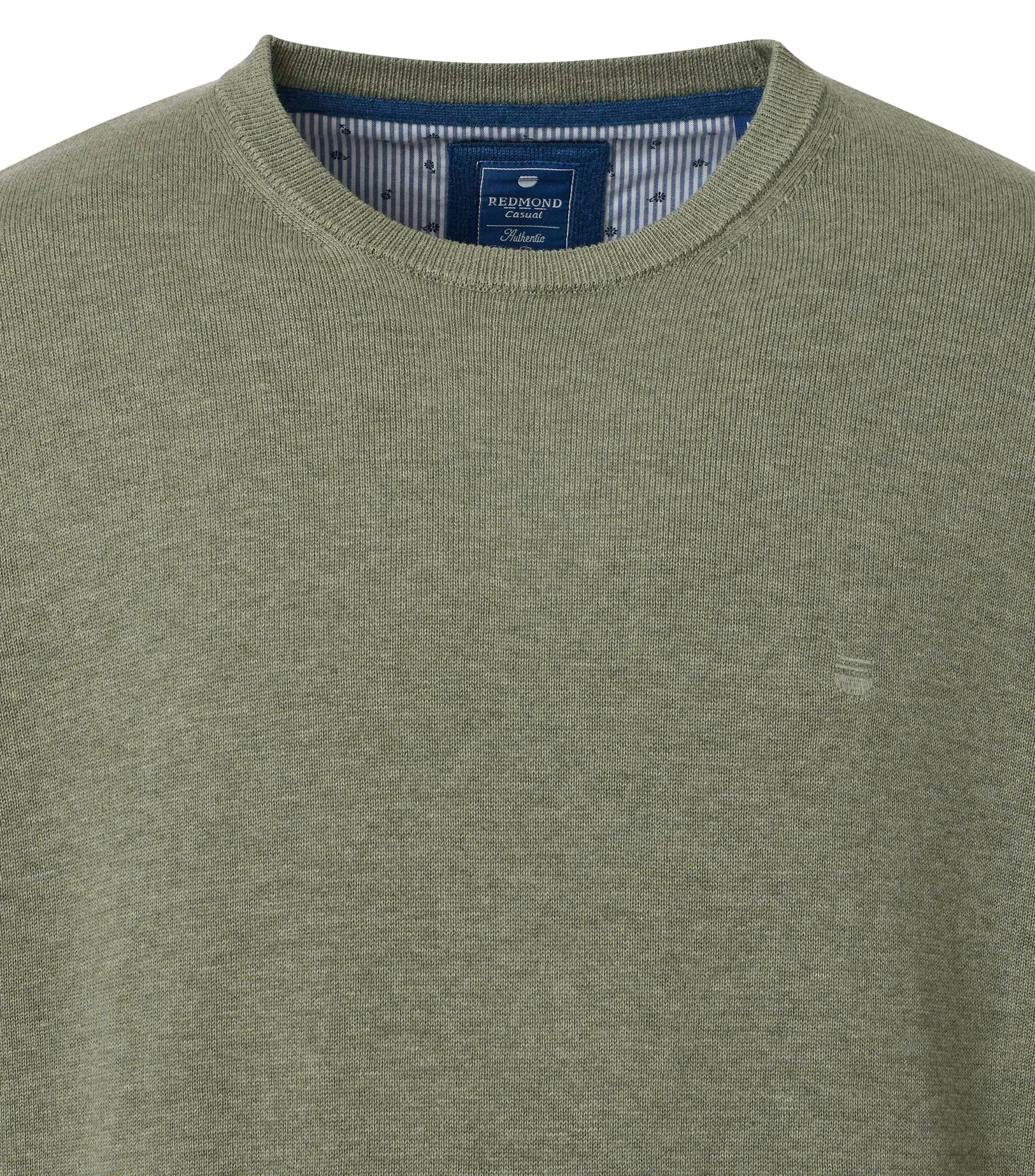 REDMOND Pullover in Grün salbei - 100 % Baumwolle - Ansicht 3